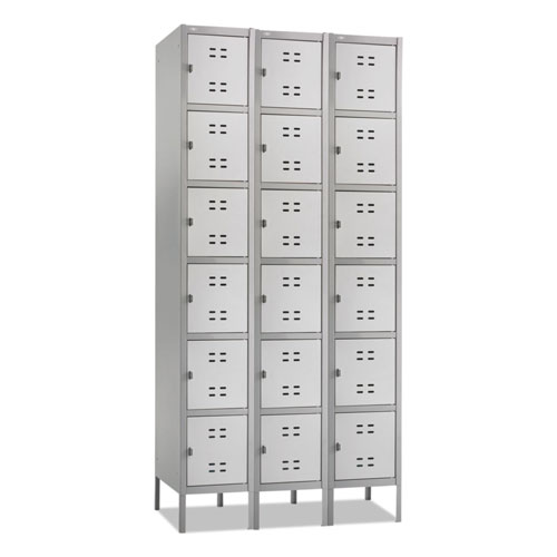 Safco Three-Column Box Locker, 36w x 18d x 78h, Two-Tone Gray