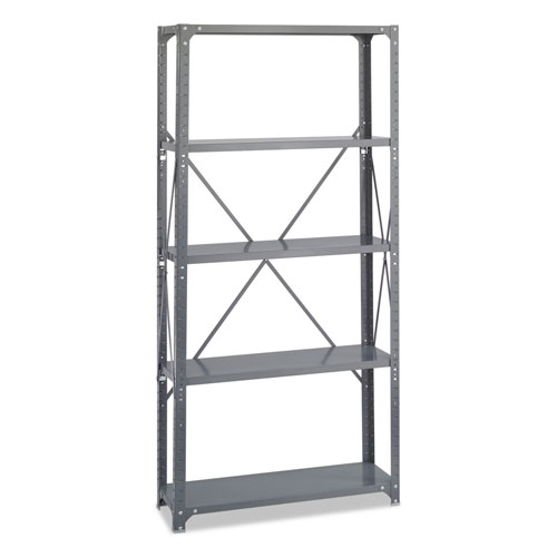 Safco Commercial Steel Shelving Unit, Five-Shelf, 36w x 12d x 75h, Dark Gray