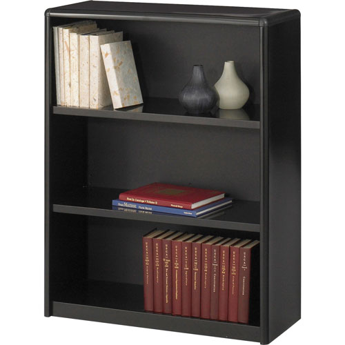 Safco Value Mate Series Steel Three Shelf Bookcase, 31 3/4w x 13 1/2d x 41h, Black