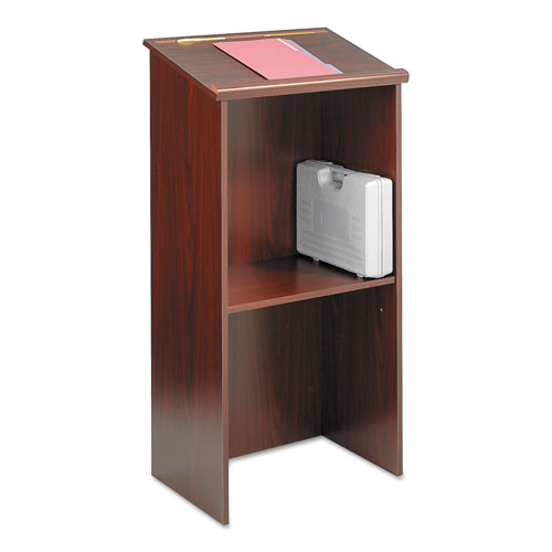 Safco Stand-Up Lectern, 23w x 15.75d x 46h, Mahogany