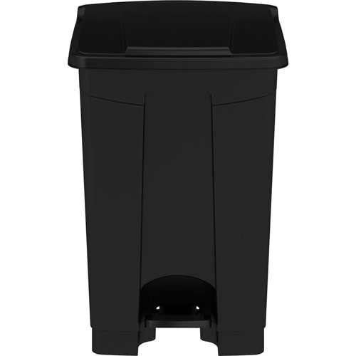 Safco Plastic Step-On Receptacle, 12 gal, Plastic, Black, Ships in 1-3 Business Days