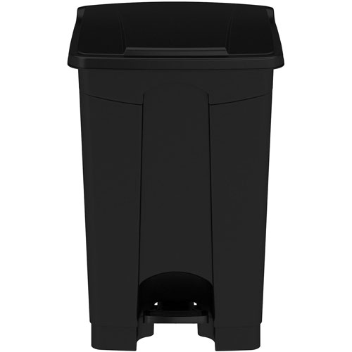 Safco Plastic Step-On Receptacle, 12 gal, Plastic, Black, Ships in 1-3 Business Days