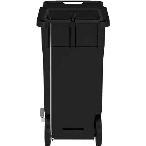 Safco 32 Gallon Plastic Step-On Receptacle - 32 gal Capacity - Easy to Clean, Foot Pedal, Lightweight, Handle, Wheels, Mobility - 37