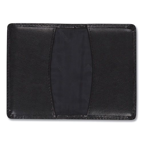 Samsill Regal Leather Business Card Wallet, 25 Card Capacity, 2 x 3 1/2 Cards, Black