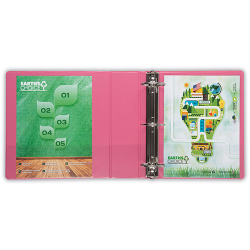 Samsill Earth's Choice Plant-Based Economy Round Ring View Binders, 3 Rings, 3 Capacity, 11 x 8.5, Pink, 2/Pack