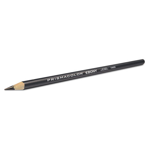Sanford EBONY Sketching Pencil, 4 mm, 2B (#1), Jet Black Lead, Black Matte Barrel, Dozen