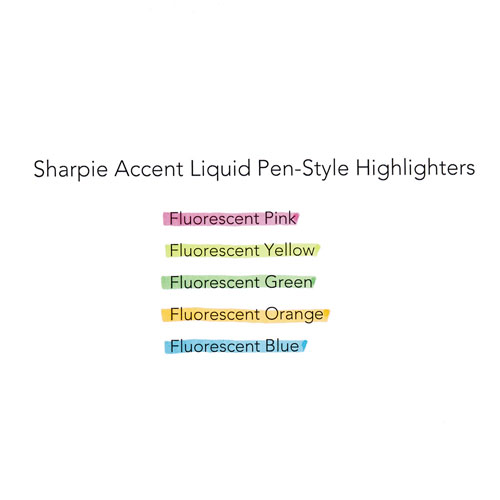 Sharpie® Liquid Pen Style Highlighters, Chisel Tip, Fluorescent Blue, Dozen