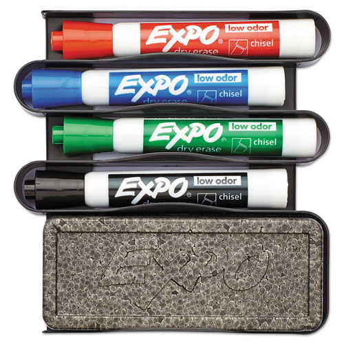 Expo® Whiteboard Caddy Set, Broad Chisel Tip, Assorted Colors, 4/Set