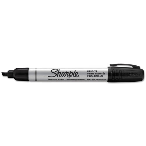 Sharpie® Durable Metal Barrel Permanent Marker, Broad Chisel Tip, Black
