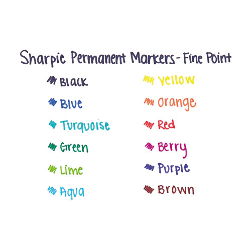 Sharpie® Fine Tip Permanent Marker, Black, 2/Pack