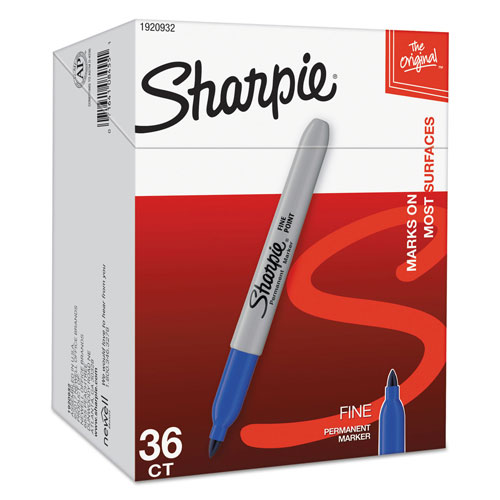 Sharpie® Fine Tip Permanent Marker, Blue, 36/Pack