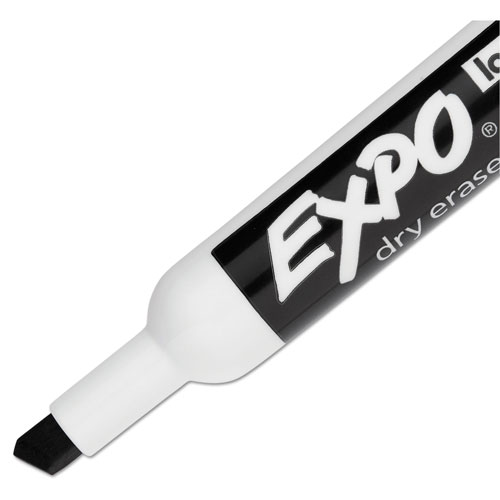 Expo® Low-Odor Dry-Erase Marker, Broad Chisel Tip, Black, 36/Box