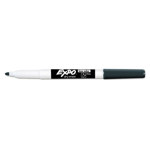Expo® Low-Odor Dry-Erase Marker, Fine Bullet Tip, Black, 36/Box
