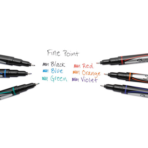 Sharpie® Water-Resistant Ink Stick Plastic Point Pen, 0.5 mm, Assorted Ink/Barrel, 6/Pack
