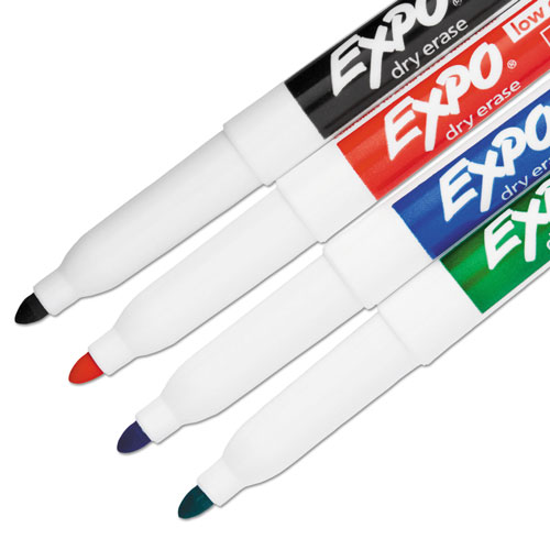 Expo® Low-Odor Dry Erase Marker Office Pack, Fine Bullet Tip, Assorted Colors, 36/Pack
