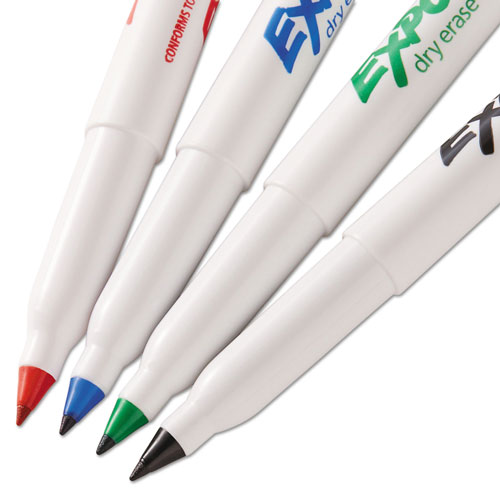 EXPO Low Odor Dry Erase Markers Ultra Fine Point Black Pack Of 4