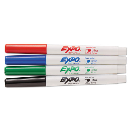 Expo® Low-Odor Dry Erase Marker Office Pack, Extra-Fine Needle Tip, Assorted Colors, 36/Pack