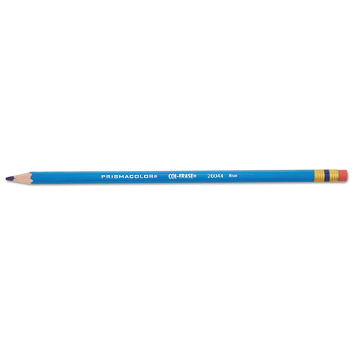 Prismacolor Col-Erase Pencil with Eraser, 0.7 mm, 2B (#1), Blue Lead, Blue Barrel, Dozen