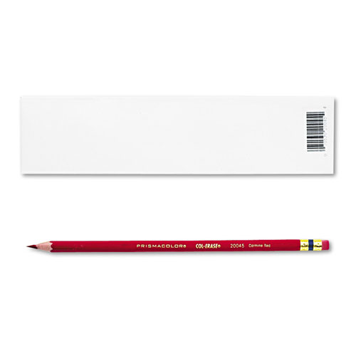 Sanford Col-Erase Pencil with Eraser, 0.7 mm, 2B (#1), Carmine Red Lead, Carmine Red Barrel, Dozen
