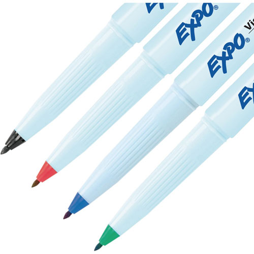 Expo® Vis-à-Vis Wet-Erase Markers - Fine Marker Point - Multi - 4 / Pack