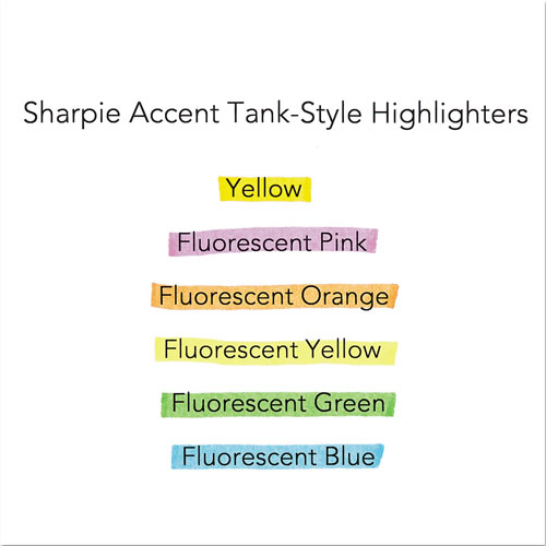 Sharpie® Tank Style Highlighters, Chisel Tip, Blue, Dozen