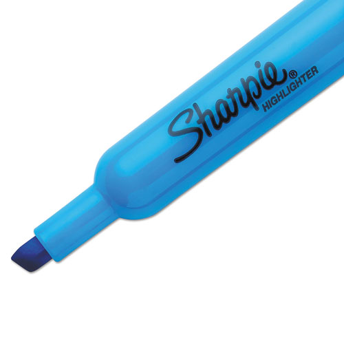 Sharpie® Tank Style Highlighters, Chisel Tip, Blue, Dozen