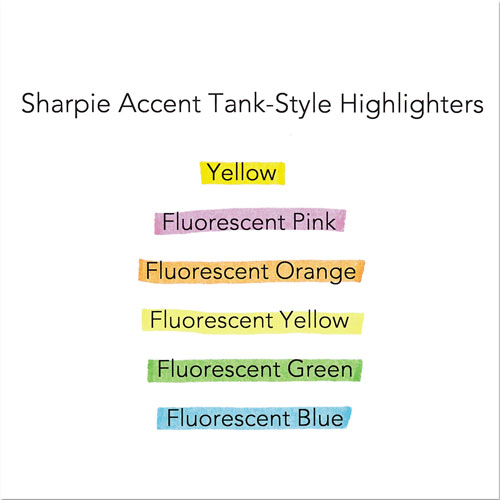 Sharpie® Tank Style Highlighters, Chisel Tip, Fluorescent Green, Dozen