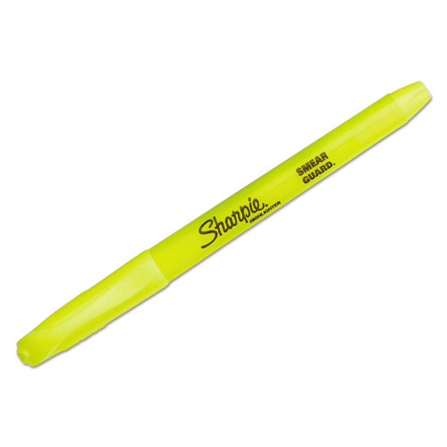 Sharpie® Pocket Style Highlighters, Chisel Tip, Fluorescent Yellow, Dozen