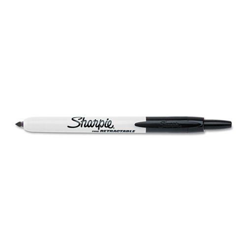 Sharpie® Retractable Permanent Marker, Fine Bullet Tip, Black