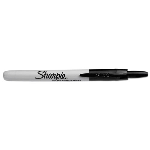 Sharpie® Retractable Permanent Marker, Fine Bullet Tip, Black