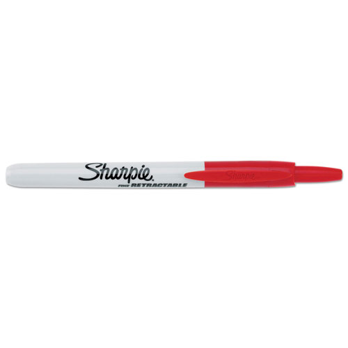 Sharpie® Retractable Permanent Marker, Fine Bullet Tip, Red