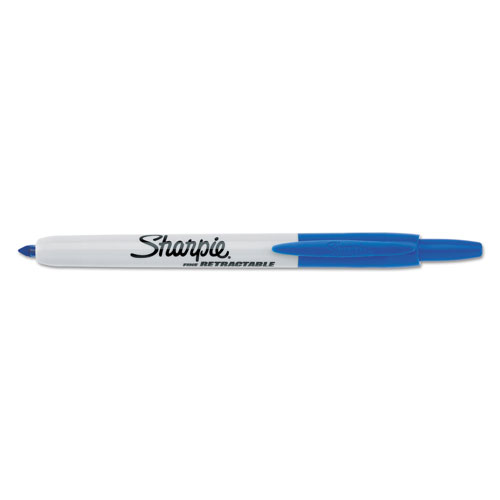 Sharpie® Retractable Permanent Marker, Fine Bullet Tip, Blue