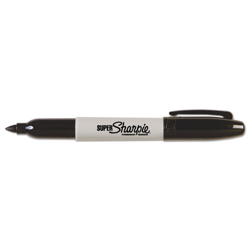 Sharpie® Super Permanent Marker, Fine Bullet Tip, Black, Dozen