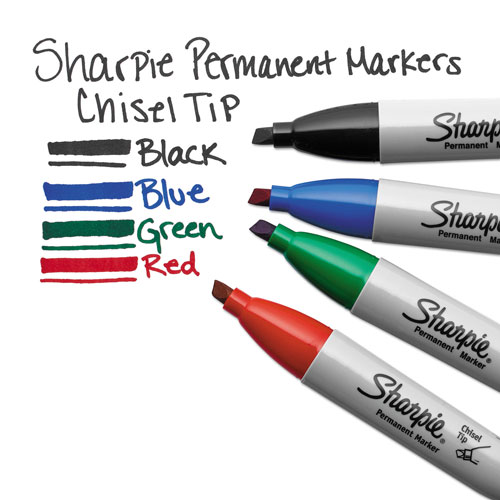 Sharpie® Chisel Tip Permanent Marker, Medium, Blue, Dozen