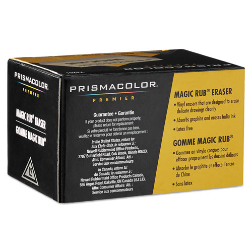 Prismacolor MAGIC RUB Eraser, Rectangular, Medium, Off White, Vinyl, Dozen