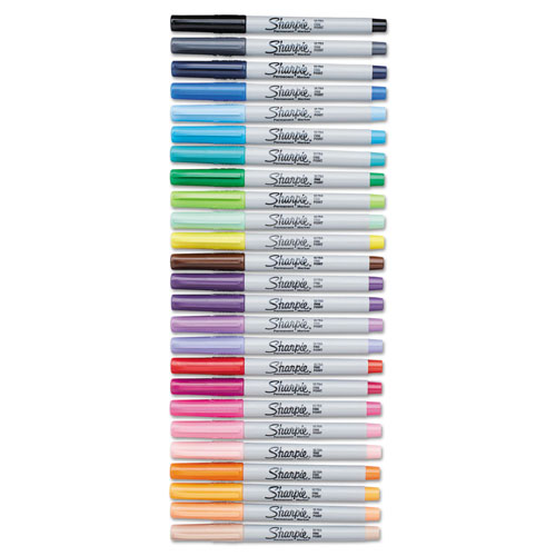Sharpie® Ultra Fine Tip Permanent Marker, Extra-Fine Needle Tip, Assorted Colors, 24/Set