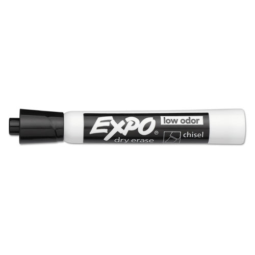 Expo® Low-Odor Dry-Erase Marker, Broad Chisel Tip, Black, Dozen