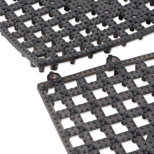 San Jamar Versa-Mat Bar-Shelf Liner, Plastic, 12w x 12d x 0.25h, Black, 24/Carton