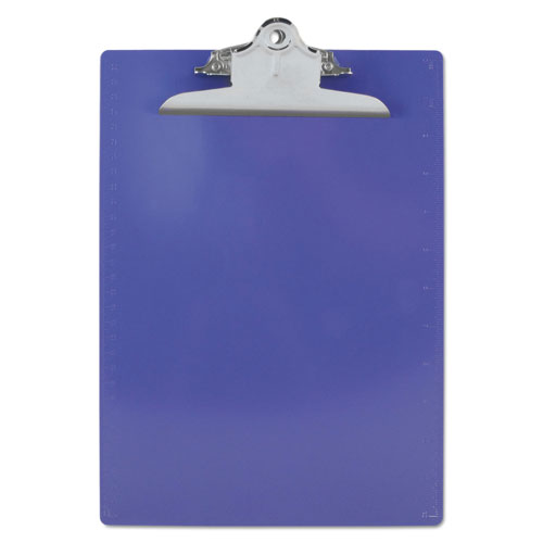 Saunders Recycled Plastic Clipboard w/Ruler Edge, 1" Clip Cap, 8 1/2 x 12 Sheets, Purple