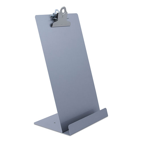 Saunders Free Standing Clipboard and Tablet Stand, 1" Clip Capacity, Holds 6.5 x 11, Silver