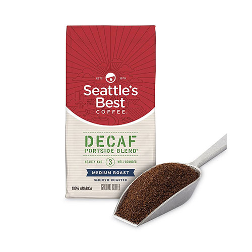 Seattle's Best® Port Side Blend Ground Coffee, Decaffeinated Medium Roast, 12 oz Bag, 6/Carton