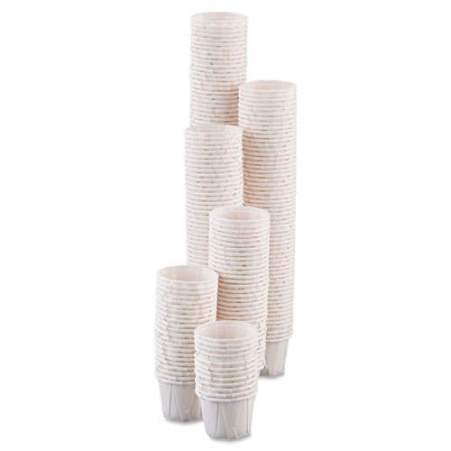 Solo Paper Portion Cups, .75oz, White, 250/Bag, 20 Bags/Carton