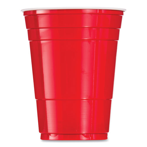 Dart Solo Party Plastic Cold Drink Cups, 16 oz, Red, 288/Carton