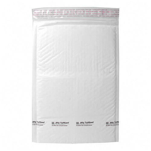 Paper Jiffy® TuffGard® Jiffy TuffGard Self-Seal Cushioned Mailer, #5, Barrier Bubble Lining, Self-Adhesive Closure, 10.5 x 16, White, 25/Carton