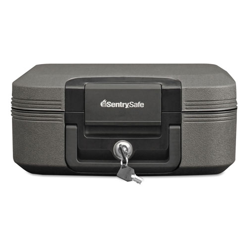 Sentry Waterproof Fire-Resistant Chest, 0.28 cu ft, 15.4w x 14.3d x 6.6h, Charcoal Gray