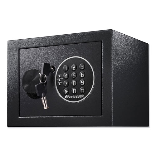 Sentry Electronic Security Safe, 0.14 cu ft, 9w x 6.6d x 6.6h, Black
