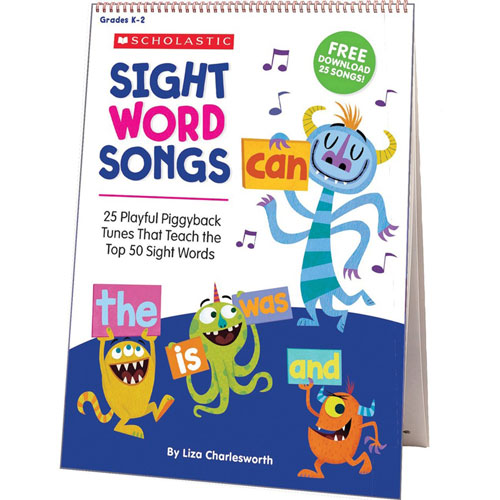 Scholastic Flip Chart, Sight Word Songs,15"Wx20-7/10"Lx1/5"H,Blue/White