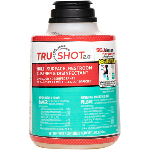 SC Johnson TruShot 2.0 Multi-Surface Disinfectant - Concentrate Spray - 10 fl oz (0.3 quart) - Cartridge - 4 / Carton - Clear