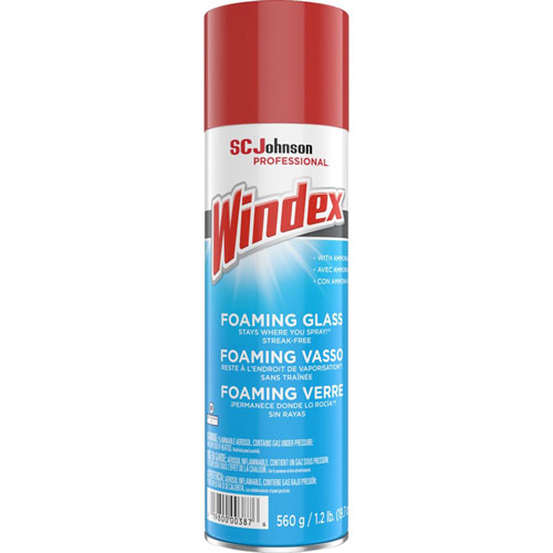 Windex Foaming Glass Cleaner - Aerosol - 19.7 fl oz (0.6 quart) - 6 / Carton - White