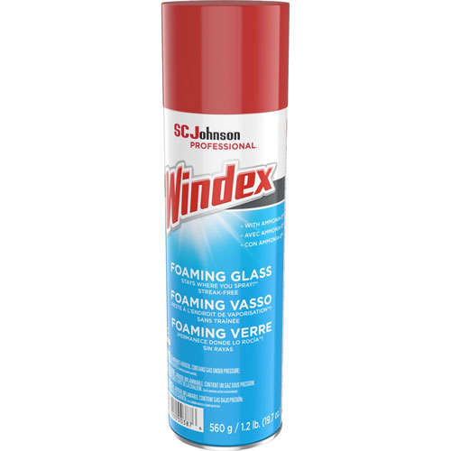 Windex Foaming Glass Cleaner - Aerosol - 19.7 fl oz (0.6 quart) - 6 / Carton - White